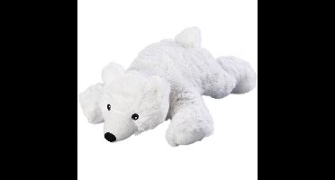 Warmte/magnetron opwarm knuffel - Ijsbeer - wit - 30 cm - pittenzak