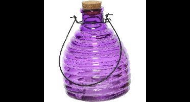 Wespenvanger/wespenval - transparant paars - 17 cm - glas - Insectenvangers/insectenvallen - Insecte