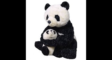 Wild Republic Pluche dier - panda met jong knuffel - 38 cm - Panda Beren knuffels