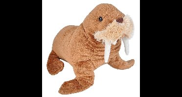 Wild Republic Pluche walrus - bruin - 27 cm - knuffeldier