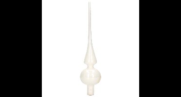 Winter witte glazen kerstboom piek glans 26 cm