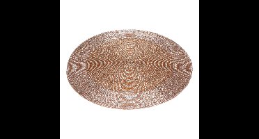 1x stuks placemats/onderleggers champagne rond D35 cm
