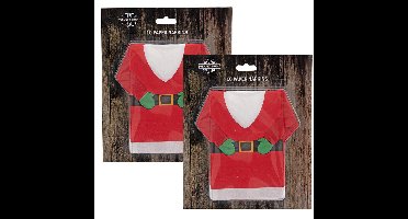 20x stuks kerst thema gevouwen servetten kerstman trui 22 x 34 cm