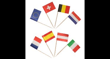 250x stuks cocktailprikkers vlaggetjes Europa - Landen feestartikelen en tafel versiering
