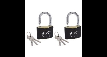 2x Hangslot 50mm metaal zwart