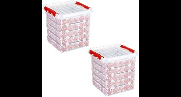 2x Kerstballen/kerstversiering opruimen opbergboxen 125 kerstballen