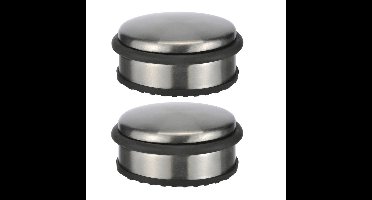 2x stuks deurstoppers rond metaal 10 x 4 cm