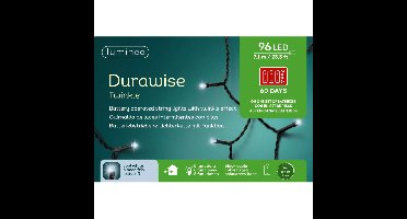 2x stuks kerstverlichting twinkle op batterij helder wit buiten 96 lampjes