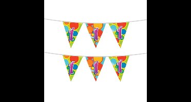 2x stuks leeftijd verjaardag thema vlaggetjes 1 jaar plastic 10 meter