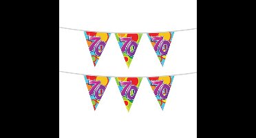 2x stuks leeftijd verjaardag thema vlaggetjes 70 jaar plastic 10 meter