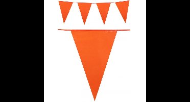 2x stuks oranje vlaggenlijn plastic 25 meter