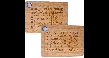 2x Stuks tapas serveerplank rechthoek 38 x 28 cm van bamboe hout