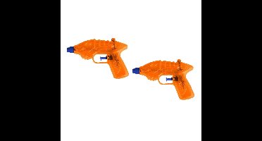 2x Waterpistool/waterpistolen oranje 16,5 cm