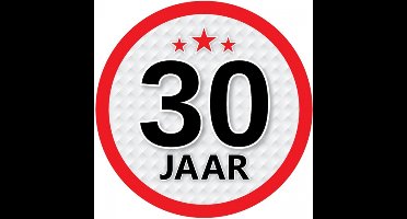 30 jaar leeftijd sticker - rond - Dia 15 cm - 30 jaar verjaardag - jubileum - leeftijd versiering