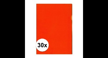 30x stuks documenten Insteekmapjes - oranje - A4 formaat - 21 x 30 cm - Kantoorartikelen