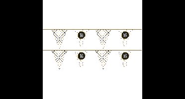 3x Leeftijd vlaggenlijnen verjaardag vlaggetjes 16 jaar papier 600 cm