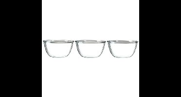 3x Salade schalen/slakommen van glas 24 cm