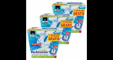 3x stuks Bison vochtvreter / vochtvanger vochtmagneet 450 gram met extra navulling