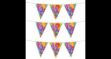 3x stuks leeftijd verjaardag thema vlaggetjes 100 jaar plastic 10 meter