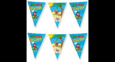 3x Stuks Paperdreams Vlaggenlijn - pensioen feest/party - 10m - diverse kleuren - folie