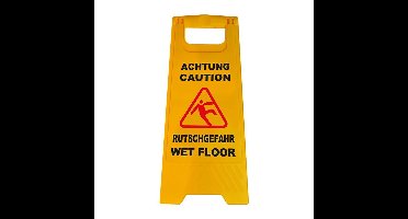 3x Waarschuwingsbord opgepast gladde vloer kuntstof geel 58 cm
