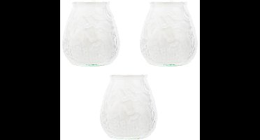 3x Witte lowboy tafelkaarsen 10 cm 40 branduren