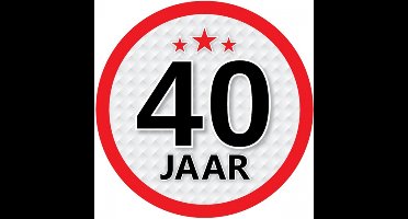 40 jaar leeftijd sticker - rond - Dia 15 cm - 40 jaar verjaardag - jubileum - leeftijd versiering