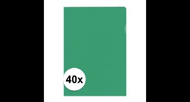 40x Insteekmap groen A4 formaat 21 x 30 cm