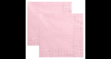 40x Papieren tafel servetten roze 33 x 33 cm