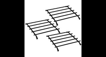 4x Metalen zwarte pannenonderzetters vierkant 20 cm