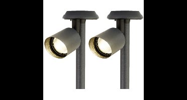 4x solar spotlight/tuinpad verlichting op zonne-energie 25 cm