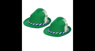 4x stuks groen/wit Tiroler Oktoberfest hoedje voor volwassenen