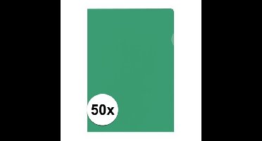 50x stuks documenten Insteekmapjes - groen - A4 formaat - 21 x 30 cm - Kantoorartikelen