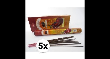 5x pakjes Wierook cherry 20 stokjes kersengeur