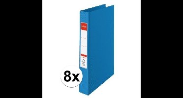 8x Ringband mappen/ordners 2 gaats A4 blauw