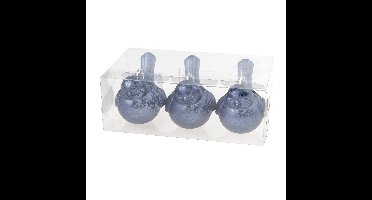 9x stuks decoratie vogels op clip blauw 10 cm