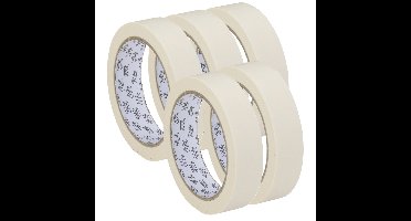 Afplaktape/schilderstape - 5x - wit - 25mm x 25m - voor binnen/buiten