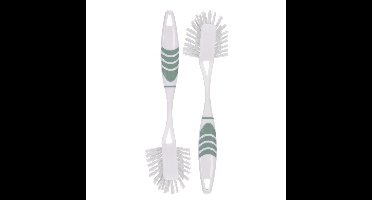 Afwasborstel met ophang lus - 2x stuks - groen - 29 cm