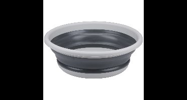 Afwasteil/wasmand emmer opvouwbaar - kunststof - 8 Liter - grijs - D37 x H13 cm
