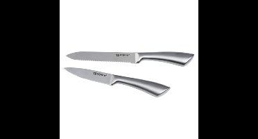 Alpina Aardappel/groente Messenset - 2x stuks - RVS - snij en schilmes - 20/24 cm