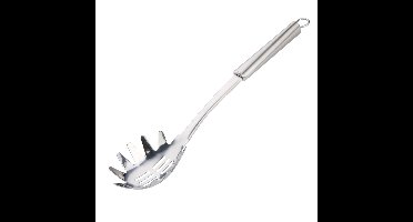 Alpina Keukengerei opscheplepel spaghetti - zilver - rvs - 34 x 7 cm - pasta