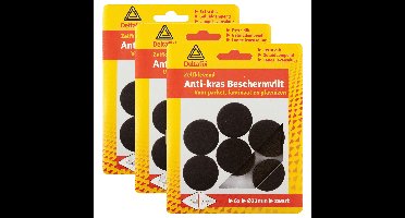 Anti-krasvilt - 18x - zwart - 33 mm - rond - zelfklevend - meubel beschermvilt