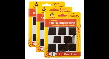 Anti-krasvilt - 24x - zwart - 25 x 25 mm - vierkant - zelfklevend - meubel beschermvilt