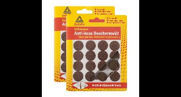 Anti-krasvilt - 32x - bruin - 22 mm - rond - zelfklevend - meubel beschermvilt