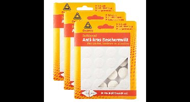 Anti-krasvilt - 48x - wit - 22 mm - rond - zelfklevend - meubel beschermvilt