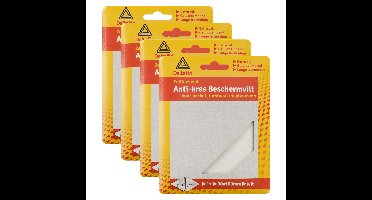 Anti-krasvilt - 4x knipvel - wit - 90 x 100 mm - rechthoek - zelfklevend - meubel beschermvilt
