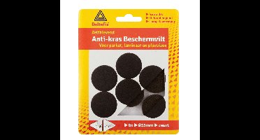 Anti-krasvilt - 6x - zwart - 33 mm - rond - zelfklevend - meubel beschermvilt