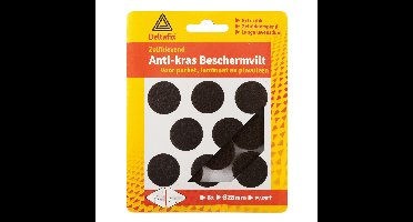 Anti-krasvilt - 8x - zwart - 28 mm - rond - zelfklevend - meubel beschermvilt