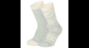 Apollo bedsokken / huissokken - dames - 2-pack - mintgroen - one size - Slaapsokken - Slofsokken