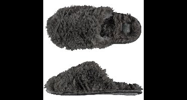 Apollo Instap slippers/pantoffels Fluffy - dames - grijs - maat 39-40 - huissloffen